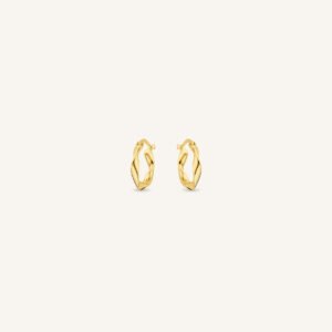 Rosefield Twisted Tube oorbellen – 14 karaat goud – productfoto 1