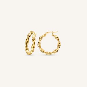 Rosefield Twisted oorringen – 14 karaat goud | FETEG-F139 – productfoto