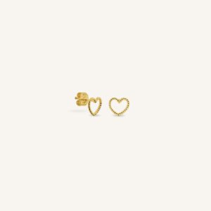 Rosefield Dotted Heart Oorknopjes – 14 karaat goud – productfoto 1