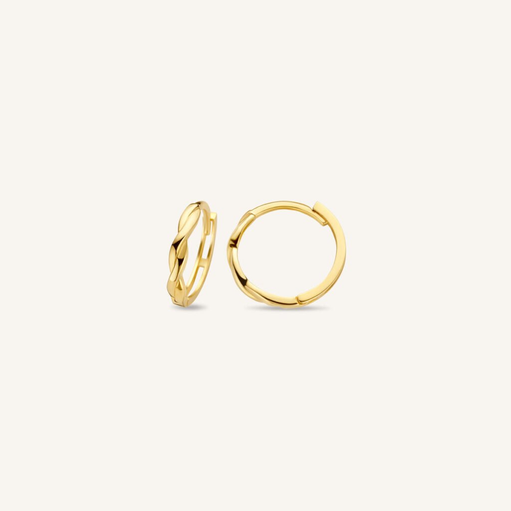 Rosefield Twisted oorringen – 14 karaat goud | FETSG-F142 – productfoto