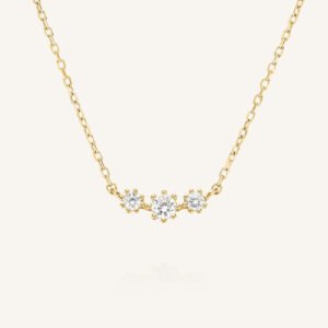 Rosefield Trinity ketting – 14 karaat goud met labdiamanten – productfoto 1