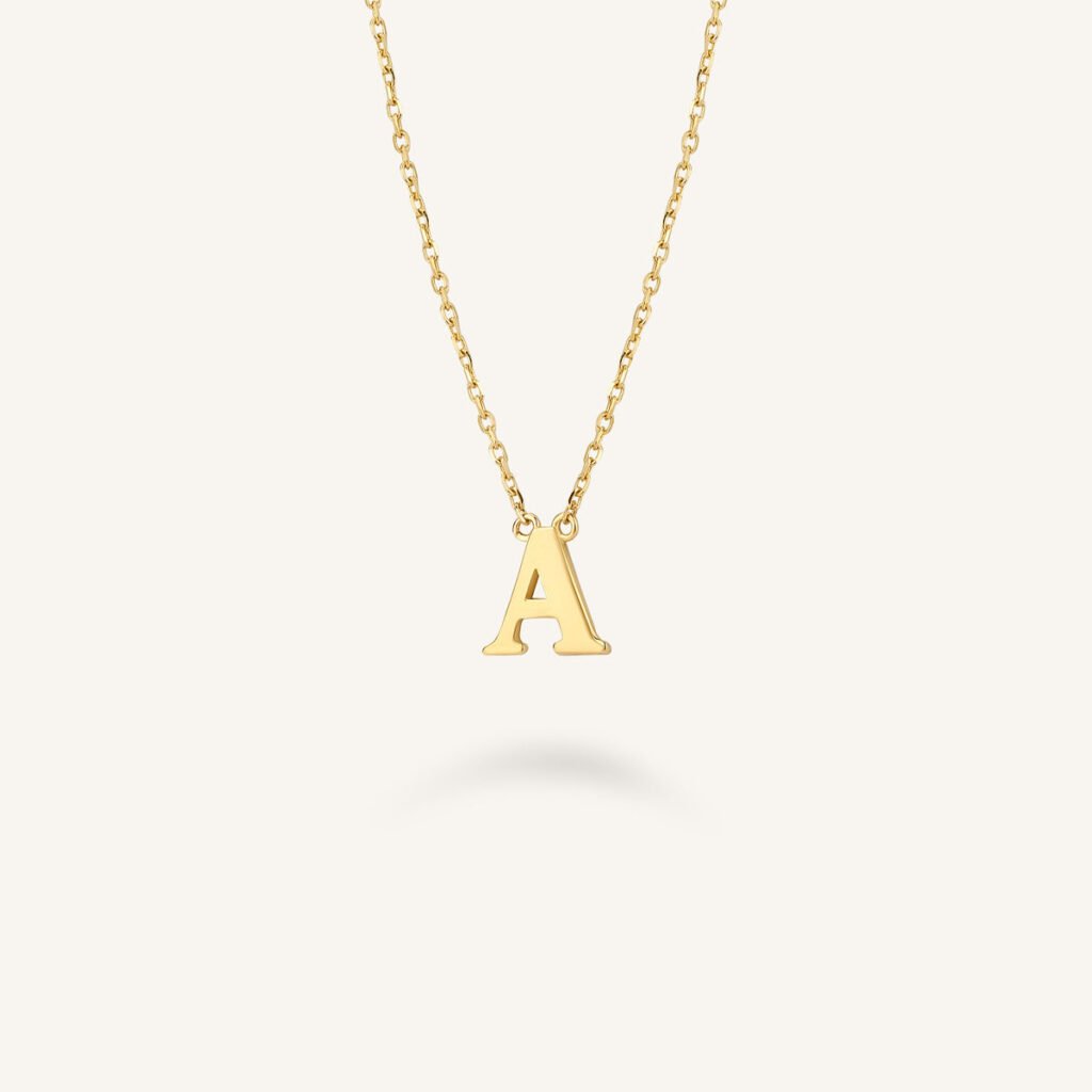 Rosefield Initial ketting A – 14 karaat goud – productfoto 1