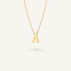 Rosefield Initial ketting A – 14 karaat goud – productfoto 1