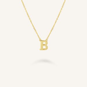 Rosefield Initial ketting B – 14 karaat goud – productfoto 1