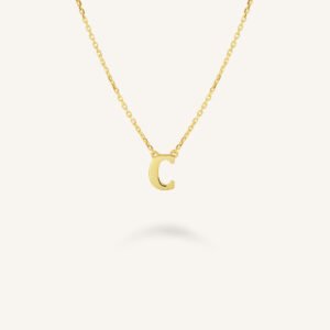 Rosefield Initial ketting C – 14 karaat goud – productfoto 1