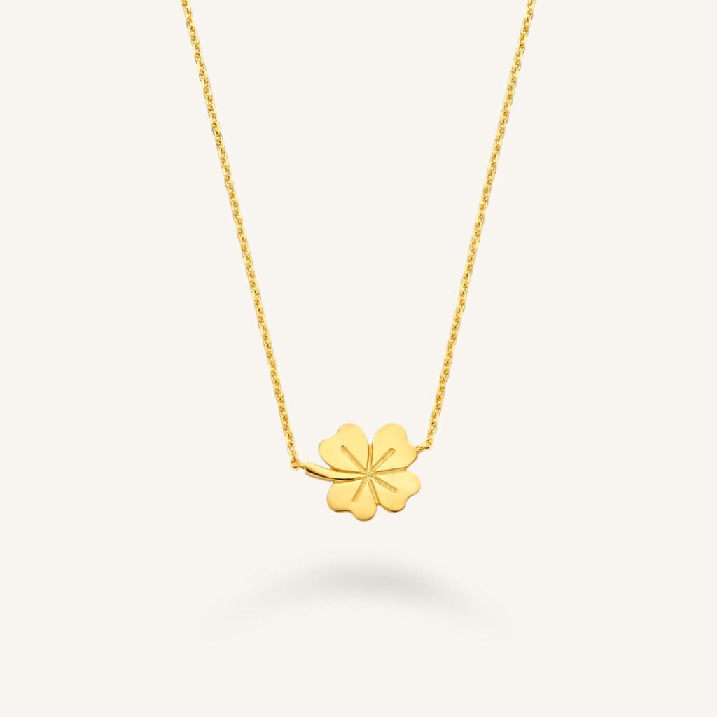 Rosefield Clover ketting – 14 karaat goud – productfoto 1