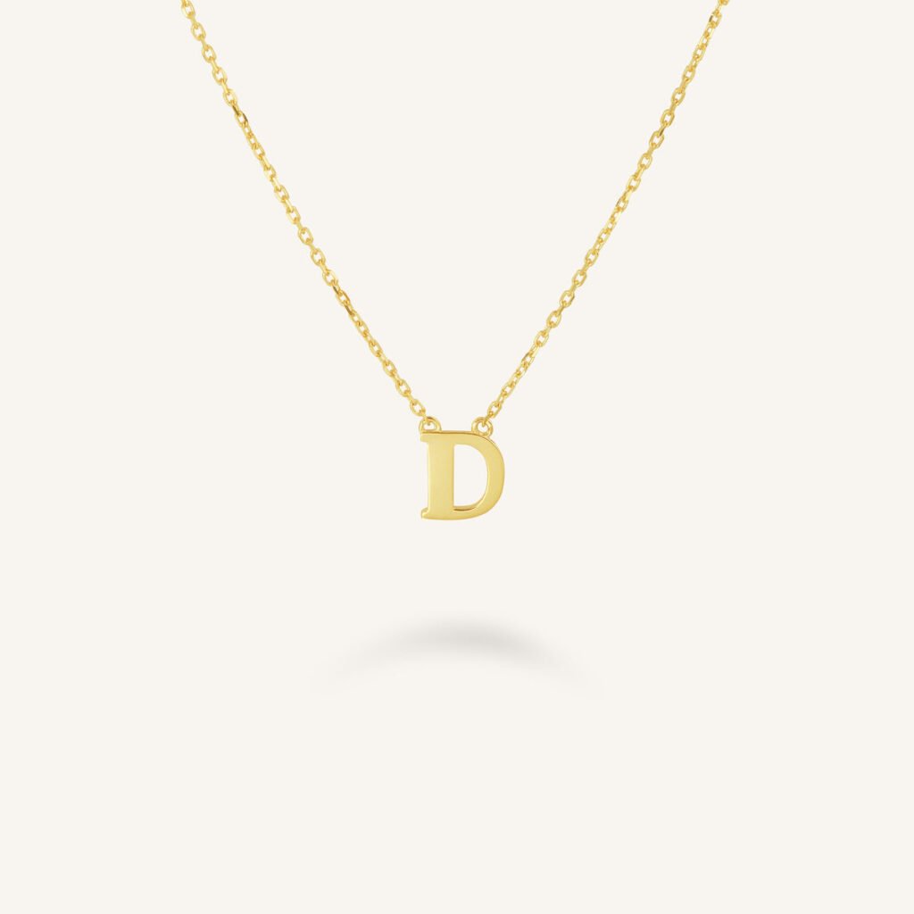 Rosefield Initial ketting D – 14 karaat goud – productfoto 1