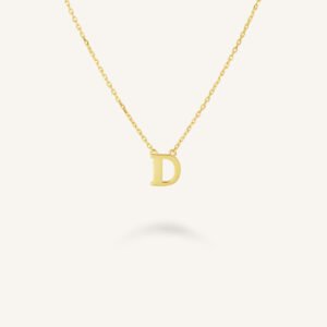 Rosefield Initial ketting D – 14 karaat goud – productfoto 1