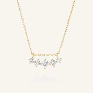 Rosefield Solara ketting – 14 karaat goud met labdiamanten – productfoto 1