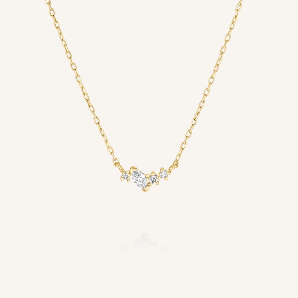 Rosefield Celestial ketting – 14 karaat goud met labdiamanten – productfoto 1