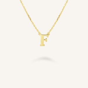 Rosefield Initial ketting F – 14 karaat goud – productfoto 1