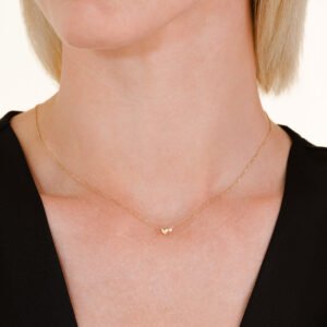Rosefield Heart ketting – 14 karaat goud met labdiamanten – productfoto 2