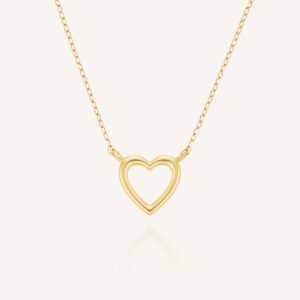 Rosefield Halo Heart ketting – 14 karaat goud – productfoto 1