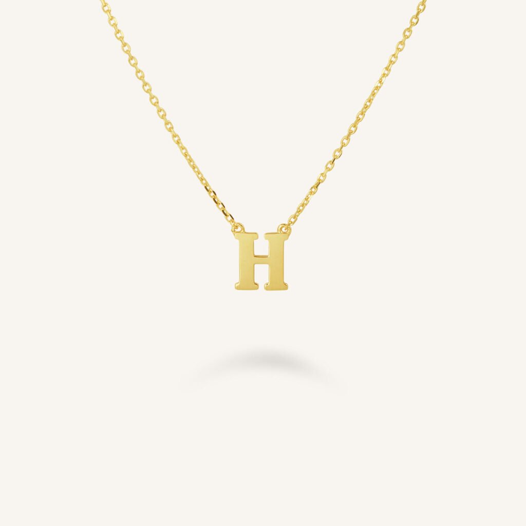 Rosefield Initial ketting H – 14 karaat goud – productfoto 1
