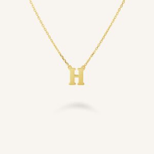 Rosefield Initial ketting H – 14 karaat goud – productfoto 1