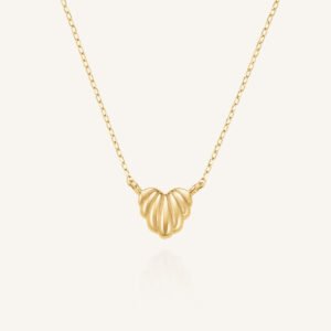 Rosefield Fluted Heart ketting – 14 karaat goud – productfoto 1