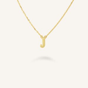 Rosefield Initial ketting J – 14 karaat goud – productfoto 1