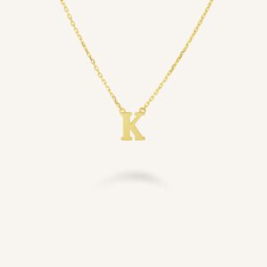Rosefield Initial ketting K – 14 karaat goud – productfoto 1