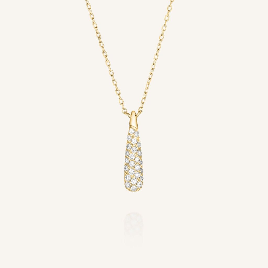 Rosefield Aurora Pave ketting – 14 karaat goud met labdiamanten – productfoto 1
