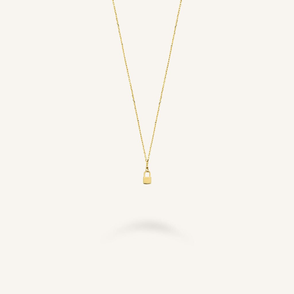 Rosefield Lock ketting – 14 karaat goud – productfoto 1