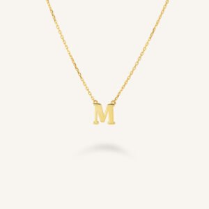 Rosefield Initial ketting M – 14 karaat goud – productfoto 1
