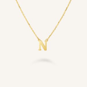 Rosefield Initial ketting N – 14 karaat goud – productfoto 1