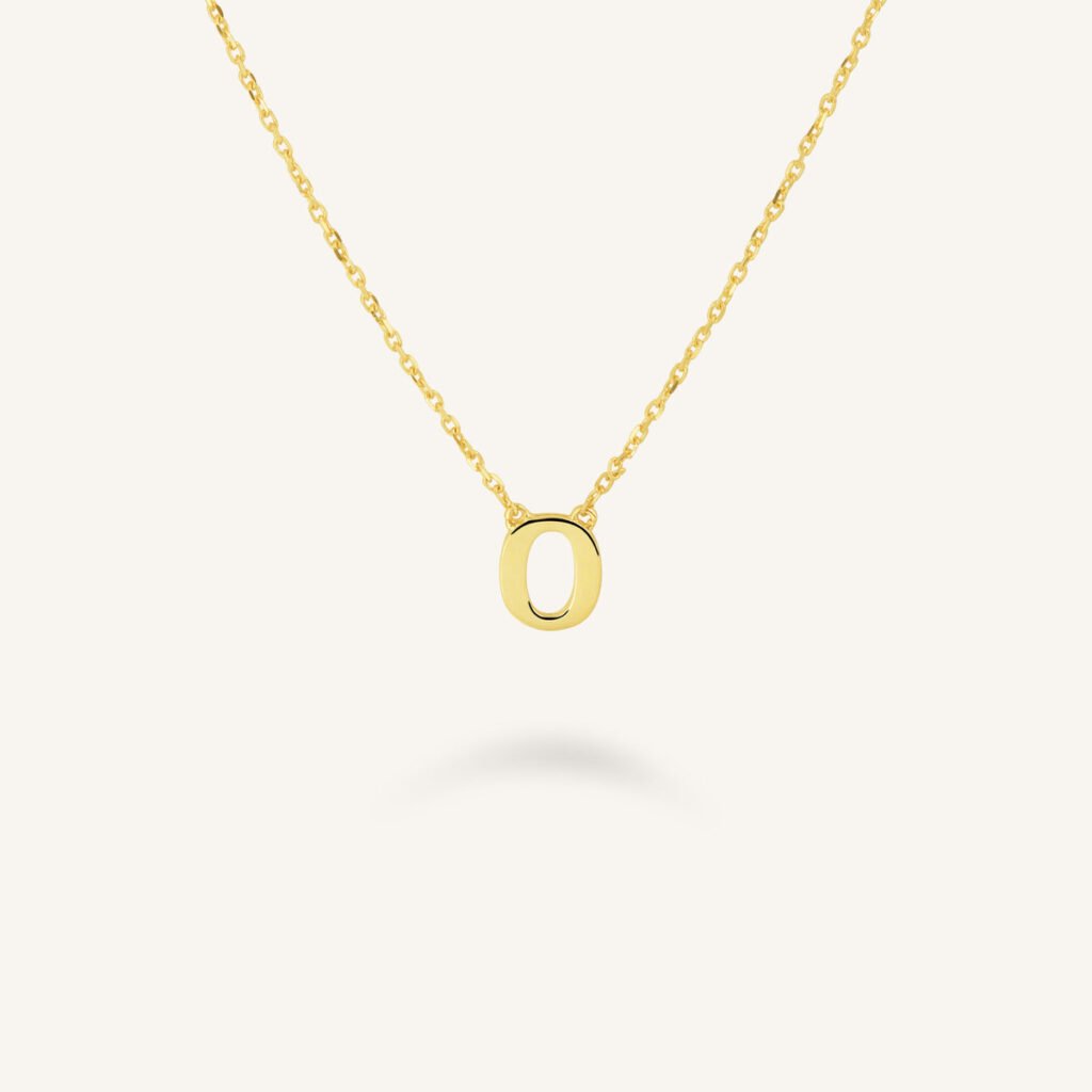 Rosefield Initial ketting O – 14 karaat goud – productfoto 1