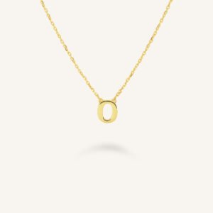 Rosefield Initial ketting O – 14 karaat goud – productfoto 1