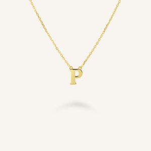 Rosefield Initial ketting P – 14 karaat goud – productfoto 1