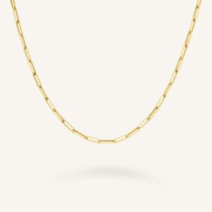 Rosefield Paperclip Chain ketting – 14 karaat goud – productfoto 1