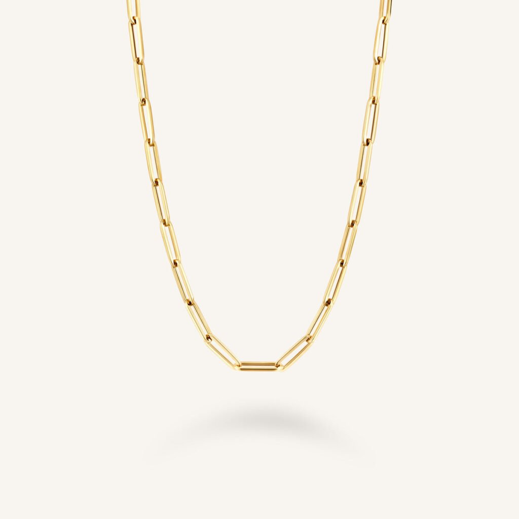 Rosefield Paper Clip Chain ketting – 14 karaat goud – productfoto 1