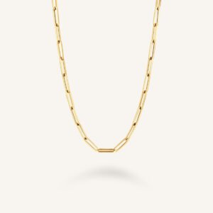 Rosefield Paper Clip Chain ketting – 14 karaat goud – productfoto 1