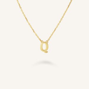 Rosefield Initial ketting Q – 14 karaat goud – productfoto 1