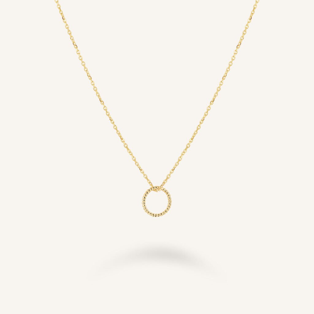 Rosefield Hallow Coin ketting – 14 karaat goud – productfoto 1