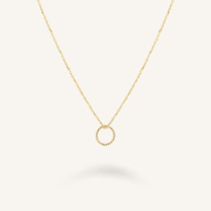 Rosefield Hallow Coin ketting – 14 karaat goud – productfoto 1