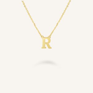 Rosefield Initial ketting R – 14 karaat goud – productfoto 1