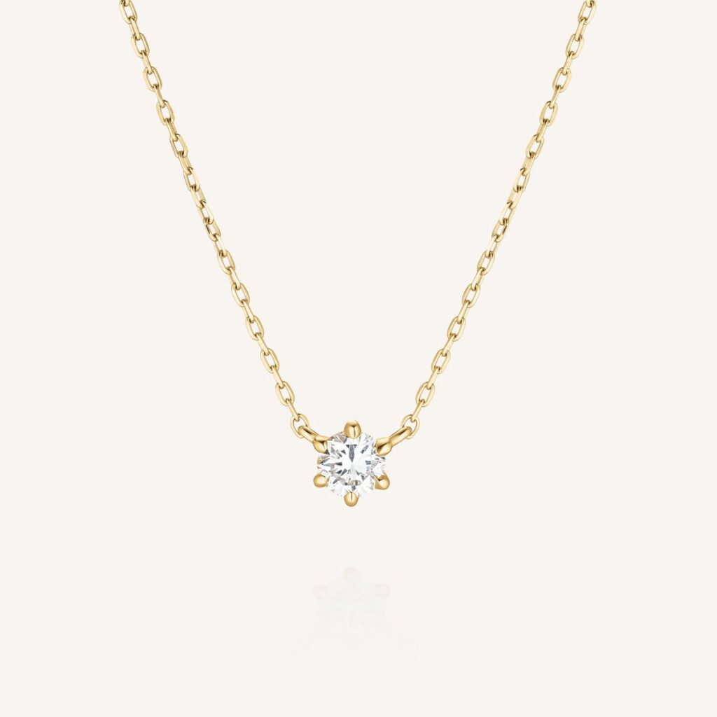 Rosefield Stella ketting – 14 karaat goud met labdiamanten – productfoto 1