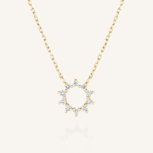 Rosefield Sun ketting – 14 karaat goud met labdiamanten – productfoto 1