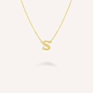 Rosefield Initial ketting S – 14 karaat goud – productfoto 1