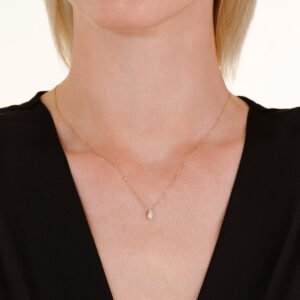 Rosefield Teardrop Pave ketting – 14 karaat goud met labdiamanten – productfoto 2