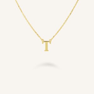 Rosefield Initial ketting T – 14 karaat goud – productfoto 1