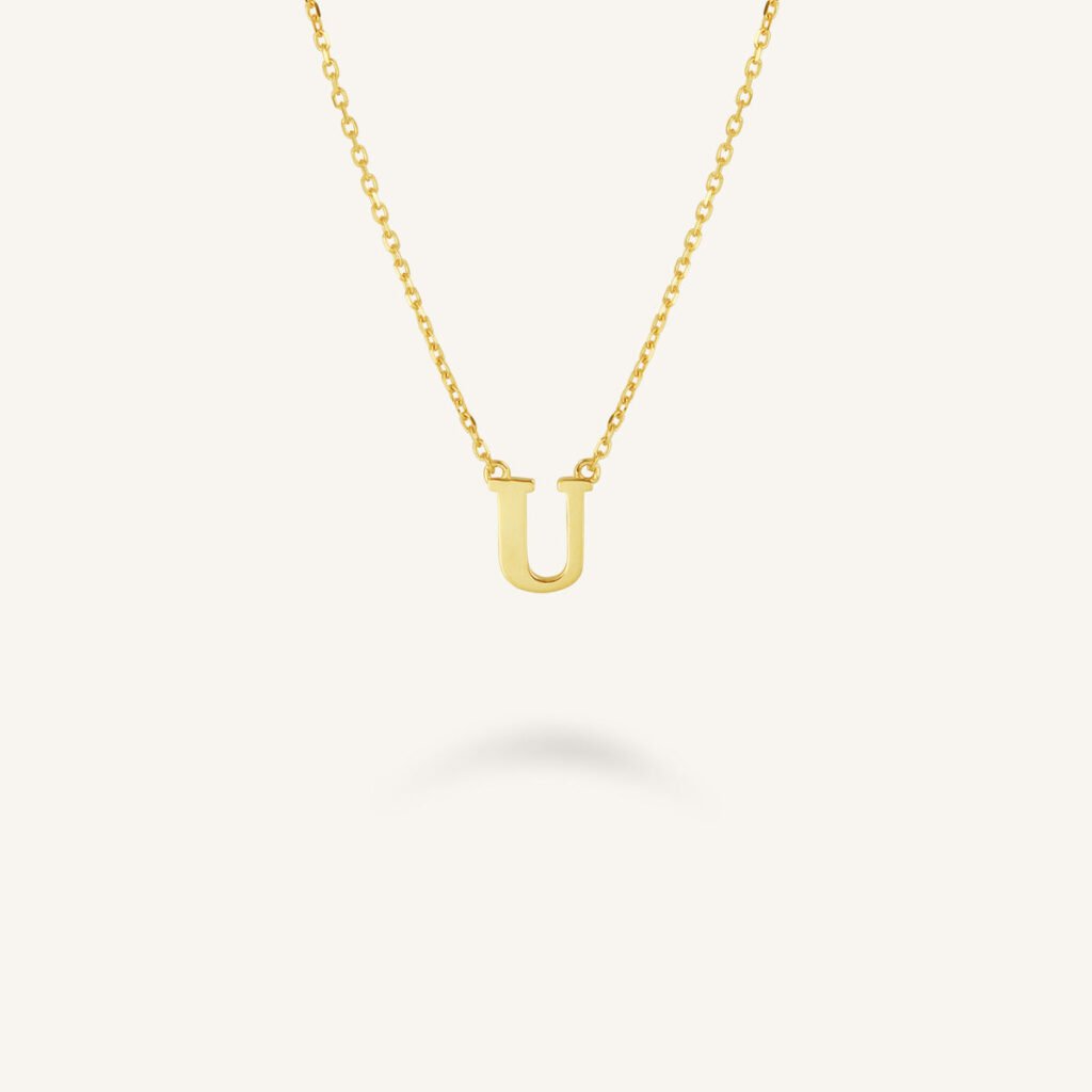 Rosefield Initial ketting U – 14 karaat goud – productfoto 1