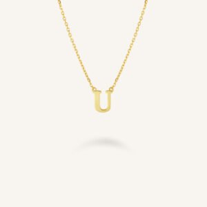Rosefield Initial ketting U – 14 karaat goud – productfoto 1