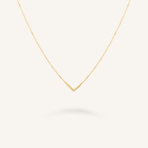 Rosefield V Bar ketting – 14 karaat goud – productfoto 1