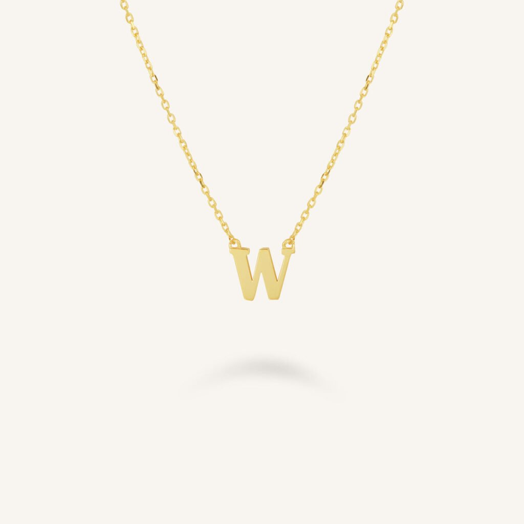 Rosefield Initial ketting W – 14 karaat goud – productfoto 1