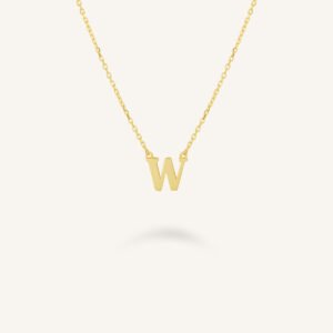 Rosefield Initial ketting W – 14 karaat goud – productfoto 1