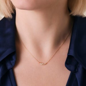 Rosefield Wave ketting – 14 karaat goud met labdiamanten – productfoto 2