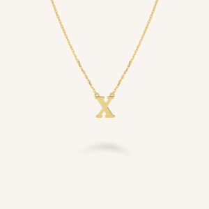 Rosefield Initial ketting X – 14 karaat goud – productfoto 1
