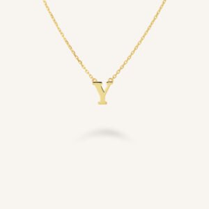 Rosefield Initial ketting Y – 14 karaat goud – productfoto 1