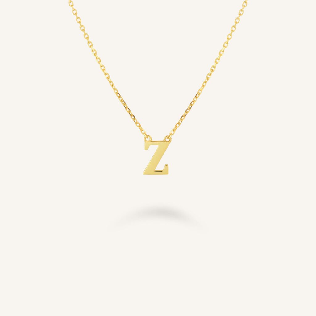 Rosefield Initial ketting Z – 14 karaat goud – productfoto 1